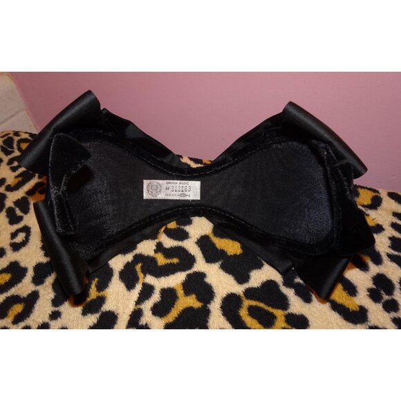 Vintage Black Velvet & Satin ILGWU Fascinator Hat Bow pinup retro rockabilly - Picture 11 of 16